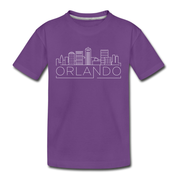 Orlando, Florida Youth T-Shirt - Skyline Youth Orlando Tee - purple