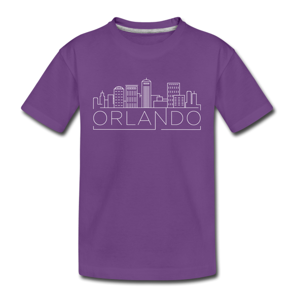 Orlando, Florida Youth T-Shirt - Skyline Youth Orlando Tee - purple