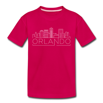 Orlando, Florida Youth T-Shirt - Skyline Youth Orlando Tee - dark pink
