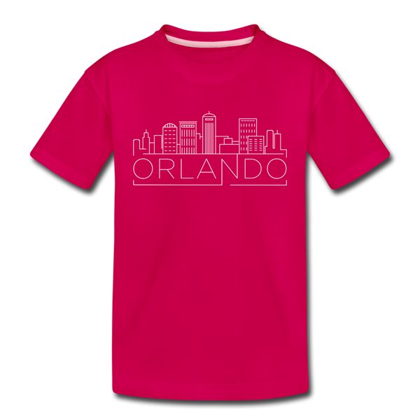 Orlando, Florida Youth T-Shirt - Skyline Youth Orlando Tee - dark pink