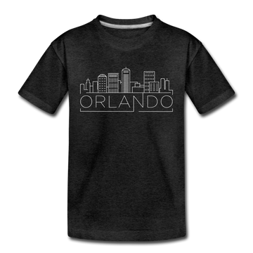 Orlando, Florida Youth T-Shirt - Skyline Youth Orlando Tee - charcoal gray