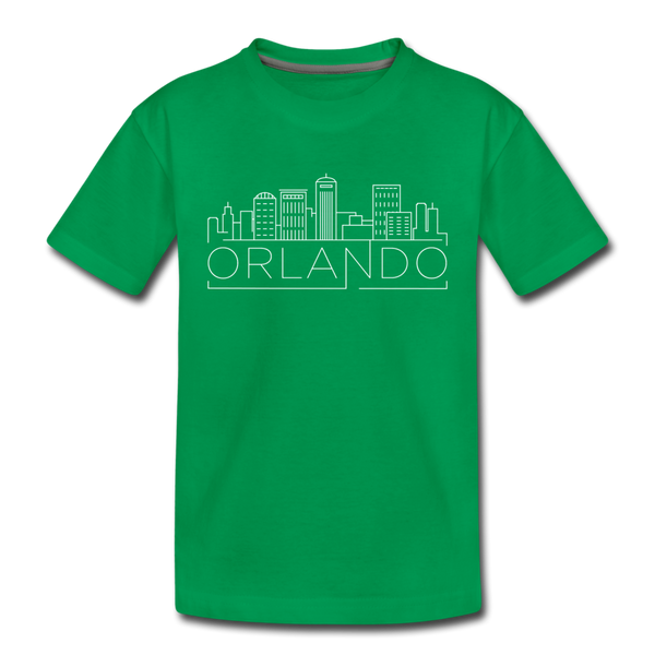 Orlando, Florida Youth T-Shirt - Skyline Youth Orlando Tee - kelly green