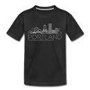 Portland, Oregon Youth T-Shirt - Skyline Youth Portland Tee - black