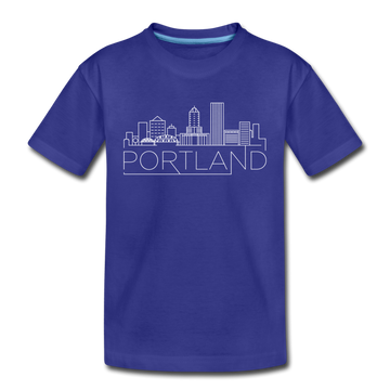 Portland, Oregon Youth T-Shirt - Skyline Youth Portland Tee - royal blue