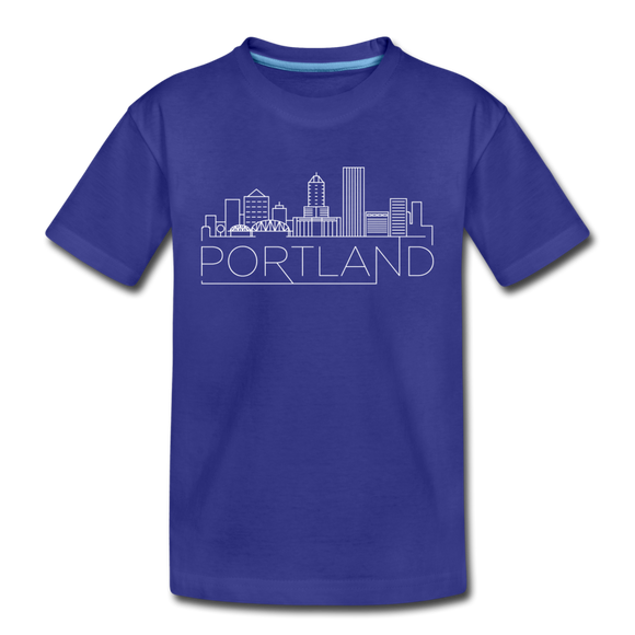 Portland, Oregon Youth T-Shirt - Skyline Youth Portland Tee - royal blue