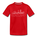 Portland, Oregon Youth T-Shirt - Skyline Youth Portland Tee - red