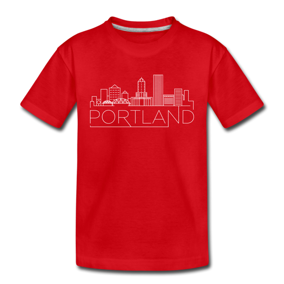 Portland, Oregon Youth T-Shirt - Skyline Youth Portland Tee - red