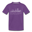 Portland, Oregon Youth T-Shirt - Skyline Youth Portland Tee - purple