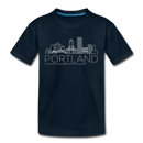 Portland, Oregon Youth T-Shirt - Skyline Youth Portland Tee - deep navy