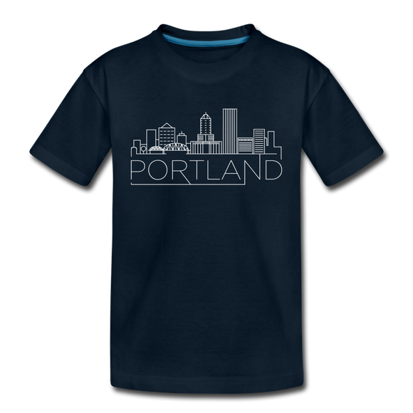Portland, Oregon Youth T-Shirt - Skyline Youth Portland Tee - deep navy