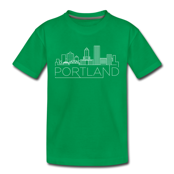 Portland, Oregon Youth T-Shirt - Skyline Youth Portland Tee - kelly green