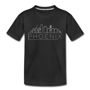 Phoenix, Arizona Youth T-Shirt - Skyline Youth Phoenix Tee - black