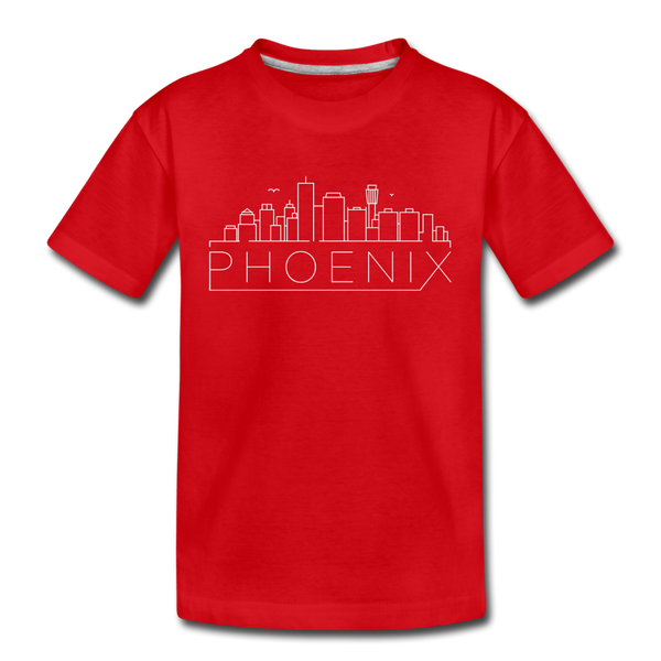 Phoenix, Arizona Youth T-Shirt - Skyline Youth Phoenix Tee - red