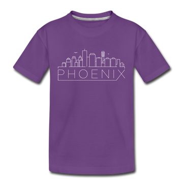 Phoenix, Arizona Youth T-Shirt - Skyline Youth Phoenix Tee - purple