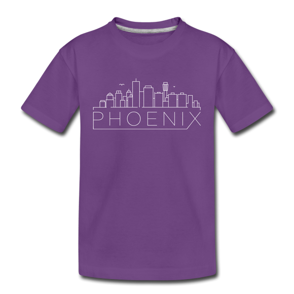Phoenix, Arizona Youth T-Shirt - Skyline Youth Phoenix Tee - purple