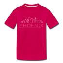 Phoenix, Arizona Youth T-Shirt - Skyline Youth Phoenix Tee - dark pink