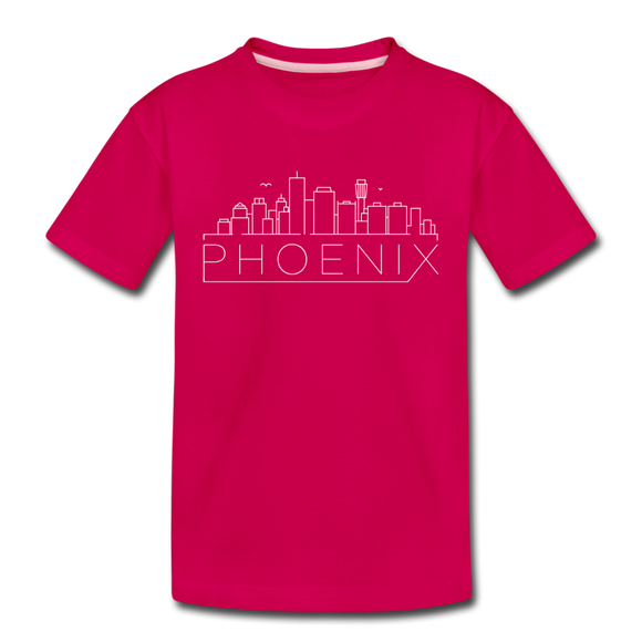 Phoenix, Arizona Youth T-Shirt - Skyline Youth Phoenix Tee - dark pink
