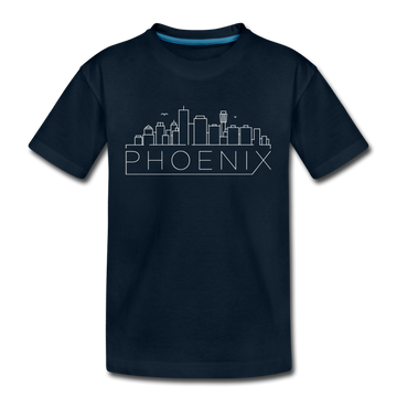 Phoenix, Arizona Youth T-Shirt - Skyline Youth Phoenix Tee - deep navy