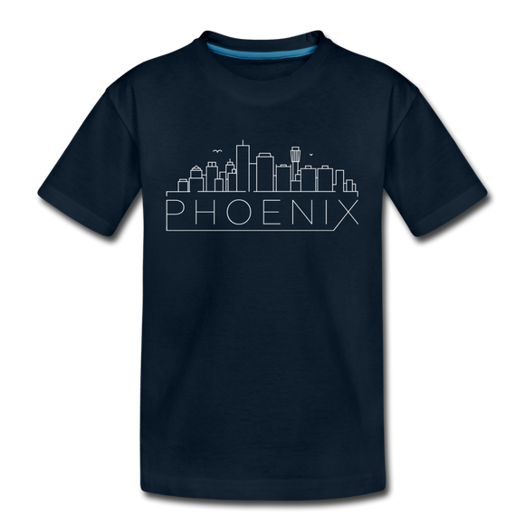 Phoenix, Arizona Youth T-Shirt - Skyline Youth Phoenix Tee - deep navy