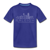 Raleigh, North Carolina Youth T-Shirt - Skyline Youth Raleigh Tee - royal blue