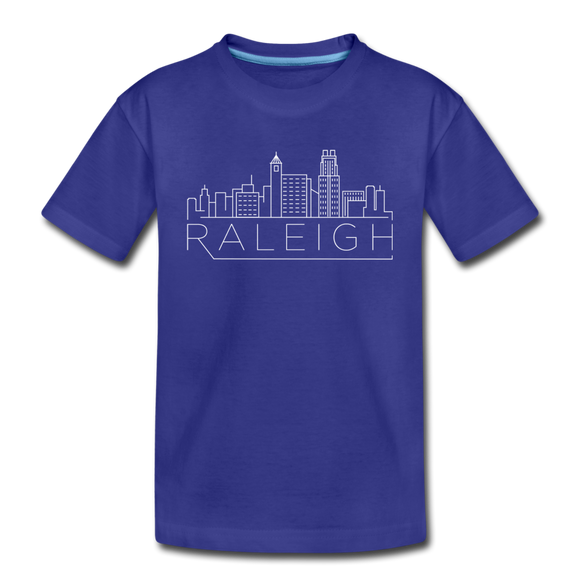 Raleigh, North Carolina Youth T-Shirt - Skyline Youth Raleigh Tee - royal blue