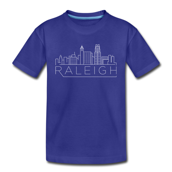 Raleigh, North Carolina Youth T-Shirt - Skyline Youth Raleigh Tee - royal blue