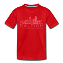 Raleigh, North Carolina Youth T-Shirt - Skyline Youth Raleigh Tee - red