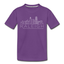 Raleigh, North Carolina Youth T-Shirt - Skyline Youth Raleigh Tee - purple