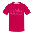 Raleigh, North Carolina Youth T-Shirt - Skyline Youth Raleigh Tee - dark pink