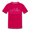 Raleigh, North Carolina Youth T-Shirt - Skyline Youth Raleigh Tee - dark pink