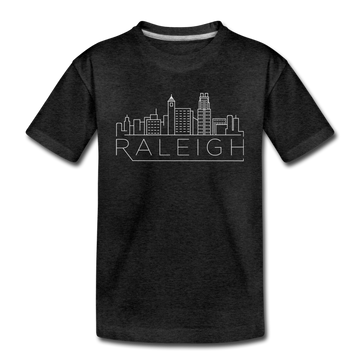 Raleigh, North Carolina Youth T-Shirt - Skyline Youth Raleigh Tee - charcoal gray