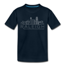 Raleigh, North Carolina Youth T-Shirt - Skyline Youth Raleigh Tee - deep navy