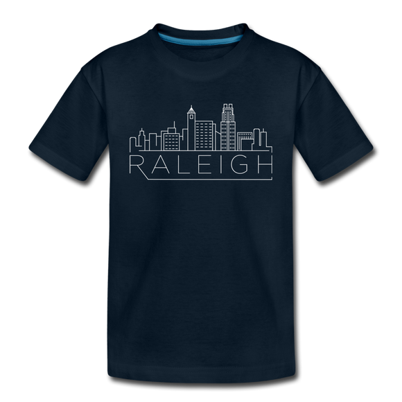 Raleigh, North Carolina Youth T-Shirt - Skyline Youth Raleigh Tee - deep navy