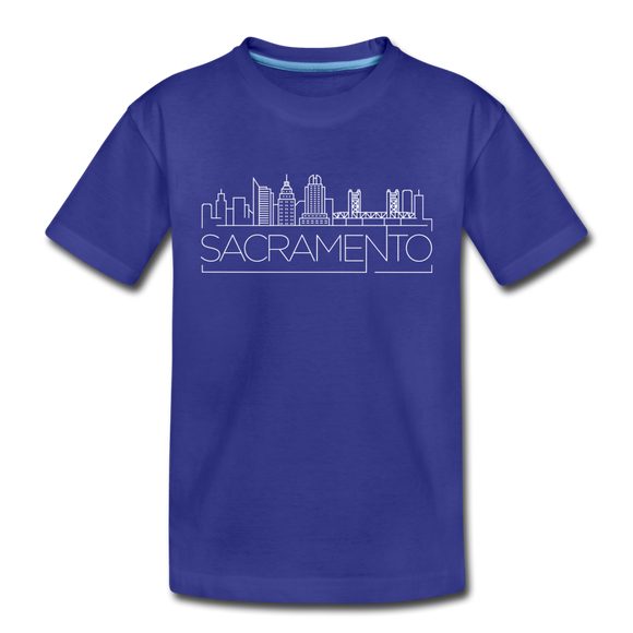 Sacramento, California Youth T-Shirt - Skyline Youth Sacramento Tee - royal blue