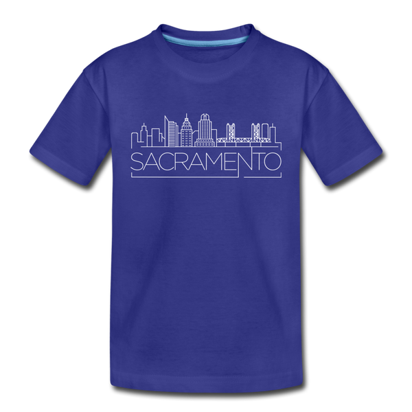 Sacramento, California Youth T-Shirt - Skyline Youth Sacramento Tee - royal blue