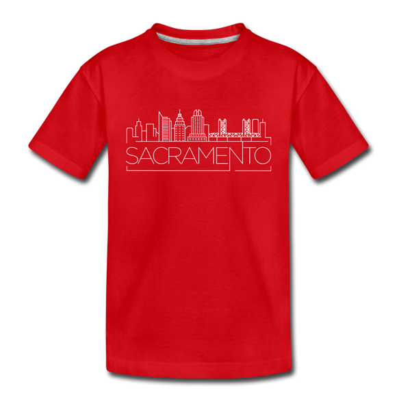 Sacramento, California Youth T-Shirt - Skyline Youth Sacramento Tee - red