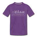 Sacramento, California Youth T-Shirt - Skyline Youth Sacramento Tee - purple
