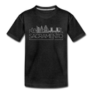 Sacramento, California Youth T-Shirt - Skyline Youth Sacramento Tee - charcoal gray