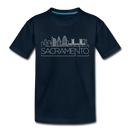 Sacramento, California Youth T-Shirt - Skyline Youth Sacramento Tee - deep navy