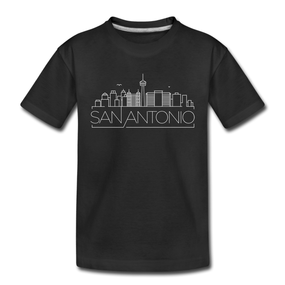 San Antonio, Texas Youth T-Shirt - Skyline Youth San Antonio Tee - black