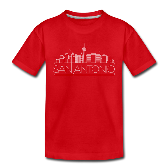 San Antonio, Texas Youth T-Shirt - Skyline Youth San Antonio Tee - red