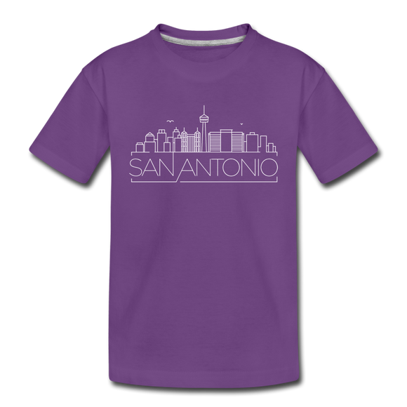 San Antonio, Texas Youth T-Shirt - Skyline Youth San Antonio Tee - purple