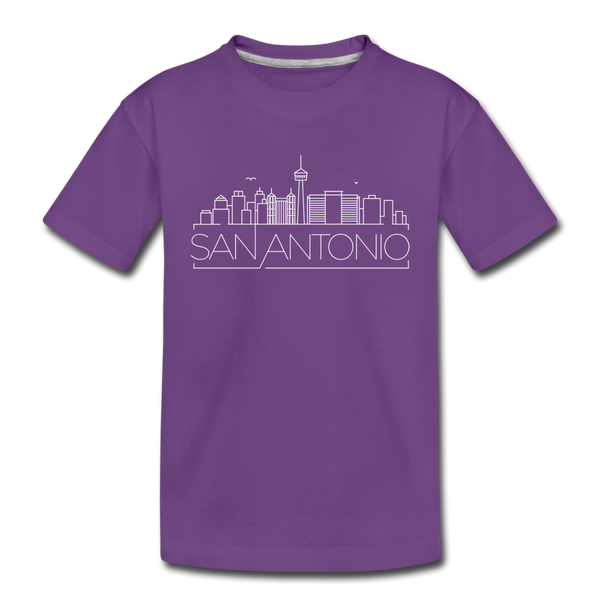 San Antonio, Texas Youth T-Shirt - Skyline Youth San Antonio Tee - purple