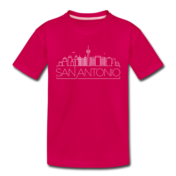 San Antonio, Texas Youth T-Shirt - Skyline Youth San Antonio Tee - dark pink