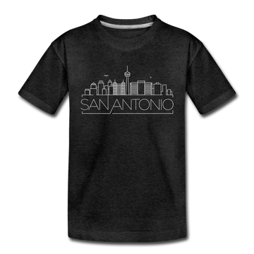San Antonio, Texas Youth T-Shirt - Skyline Youth San Antonio Tee - charcoal gray