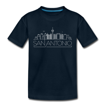 San Antonio, Texas Youth T-Shirt - Skyline Youth San Antonio Tee - deep navy
