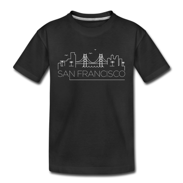San Francisco, California Youth T-Shirt - Skyline Youth San Francisco Tee - black