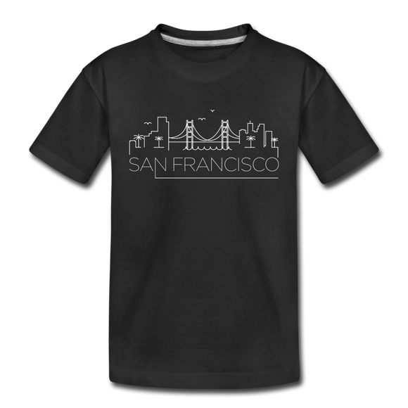 San Francisco, California Youth T-Shirt - Skyline Youth San Francisco Tee - black