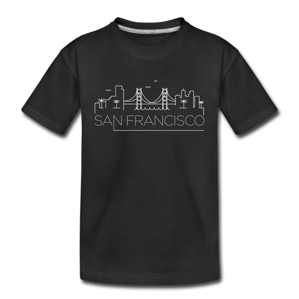 San Francisco, California Youth T-Shirt - Skyline Youth San Francisco Tee - black