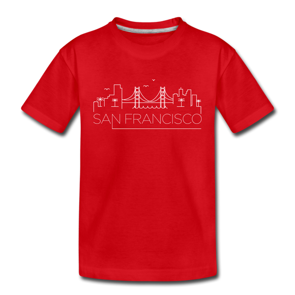 San Francisco, California Youth T-Shirt - Skyline Youth San Francisco Tee - red